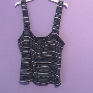 American Eagle striped tank with buttons